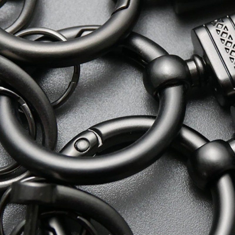 Kurohido Key Ring, Strap, Leather-Style, Double Ring Included, Leather