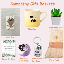 LTGICH Sympathy Gift Baskets, Condolences Gift Box for Loss of Loved One Dad Mom Husband Sister Friend,Sorry For Your Loss Gift Basket,Bereavement Grief Gifts,Grieving Gift Box for Funeral