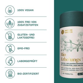 Bio Erholungs Tee - 25 Teebeutel/mit Lindenblüten, Anis und Fenchel/hochwertiger Ayurveda Kräutertee/Ayurvedisch, Zertifiziert & Nachhaltig in Pappdose