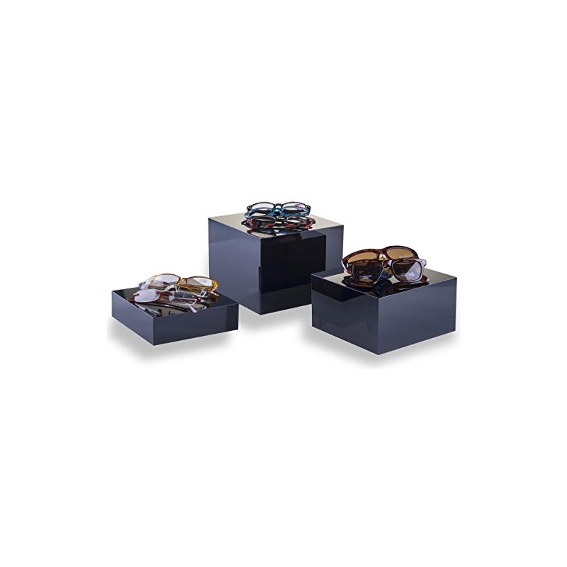 Displays2go Acrylic Gloss Stacking Display Cubes Nesting with 1 Large,
