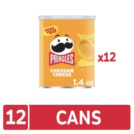Pringles, Crisps, Lunch Snacks, Office and Kids Snacks, Grab N' Go, Cheddar Cheese (12 Cans)