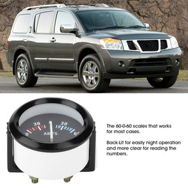 12V 60060 AMP Ampere Meter Ammeter Universal Gauge 52mm/2in Backlit, High Sensitivity, Easy Installation, Plastic for Vehicle