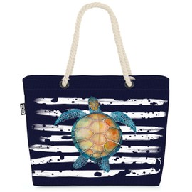 VOID XXL Beach Bag Turtle Shopper Bag 58 x 38 x 16 cm 23L Beach Bag, navy, Casual