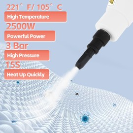 Handheld Steamshot Cleaner with Smart Touch Screen,High Pressure Steamer for Cleaning,1.1L Water Tank, Handheld Steam Cleaner for Home, Car, Shower, Kitchen, Bathroom, Grout, and Tile, White