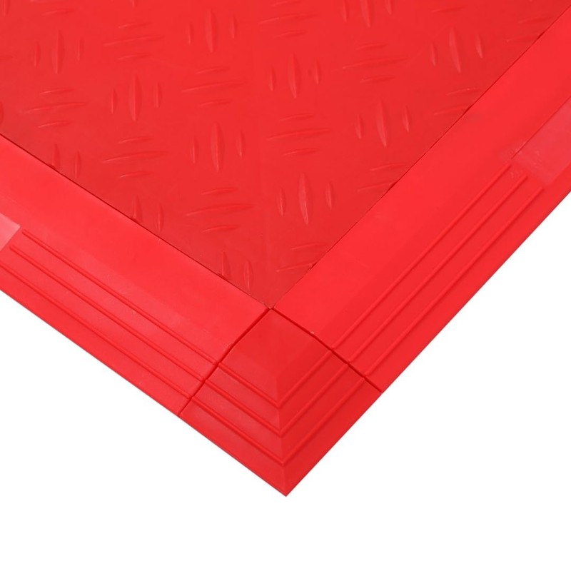 ISL Garage Tile, Solid Side Parts, Female Type, Red, Set