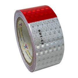 All Star Truck Parts] Conspicuity Tape DOT-C2 Approved Reflective Truck Trailer Red White (2 in x 30 FT)