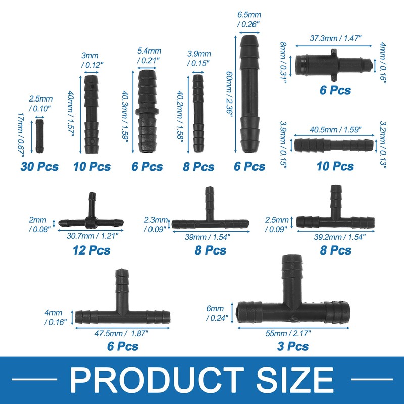 A ABSOPRO Automotive Vacuum Hose Connector Assortment Kit(Set of 113)