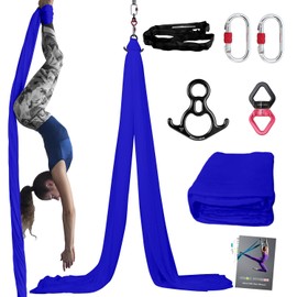 PRIOR FITNESS Aerial Silks Kit Colorful 9/15/20 Yards 40D Nylon Fabric Hammock Set With Hardware & Guide for All Levels Of Aerial Yoga Practice and Acrobatic Flying For Adults Aerial silk