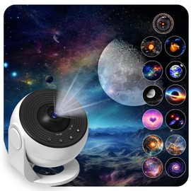 Upgrade Galaxy Projector for Bedroom, Home Planetarium Projector Lamp,LED Space Galaxy Lamp, Room Decor for Kids Adults with 13 Planet Discs, Moon/Nebula/Night Light Star Projector with Timer