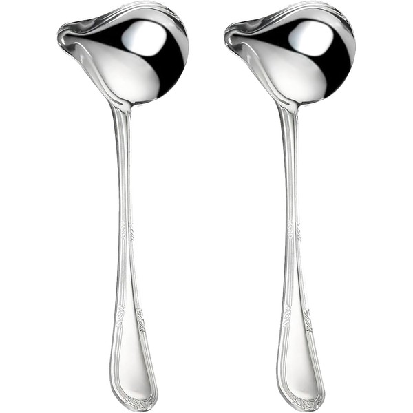 Pack of 2 Soup Ladles, Stainless Steel, Sauce Spoons, Dishwasher
