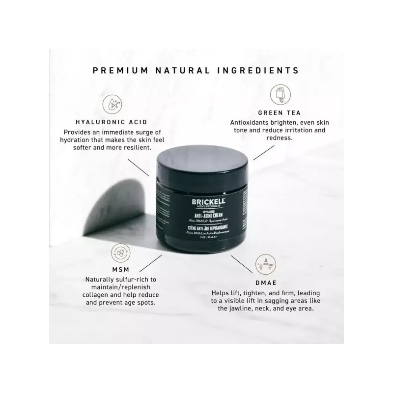 Brickell 브리켈 남성용 리바이탈라이징 안티에이징 크림 2온스 [Unscented] Brickell Men's