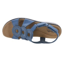Clarks Merliah Derby Sandalias de tacón para mujer, Piel azul y gris., 5.5 US