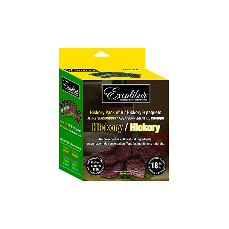 Excalibur JS6-H Hickory Jerky Mix Seasonings, 6-Count