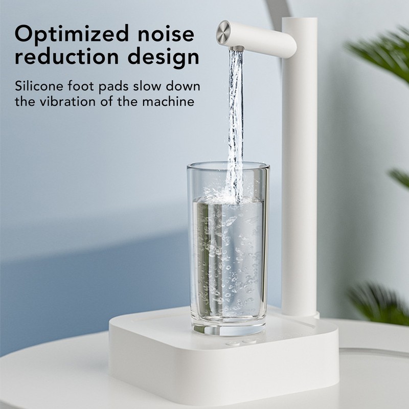 Desktop Water Bottle Dispenser White Extended Hose Low Noise Automatic
