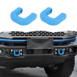 RT-TCZ Tow Hook Covers for Ford Bronco 2021-2025 (Style B, Light Blue, Rubber)