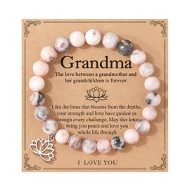 Jokkoi Gifts for Grandma Birthday Bracelet Nana Mimi Gigi Grandmother from Granddaughter Lotus Bracelet