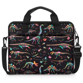 MoKo 10-12.5 Inch Kids Tablet Sleeve Carrying Case for Fire HD 10 13th/11th Gen, Fire HD 8/7 Kids 2022, Tablet Bag with Shoulder Strap for 10/10.1 Inch Android 12/13, Black Dinosaur