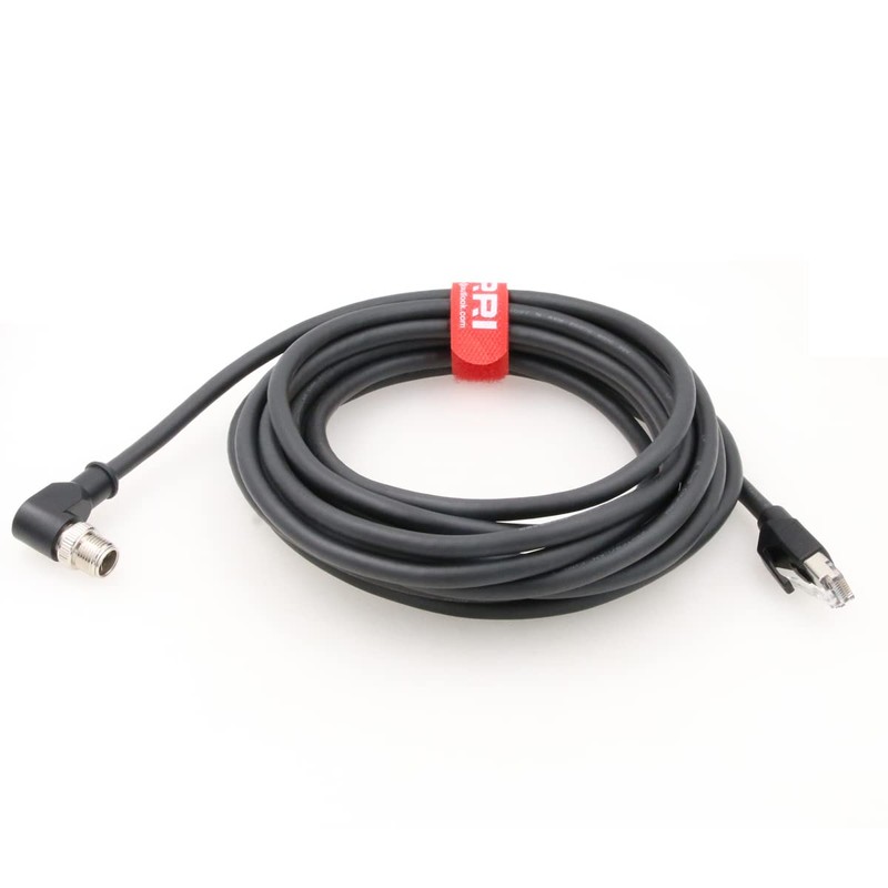 DRRI 90° Angle M12 X-coded 8 Pin to RJ45 Ethernet