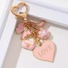 Amily Women's Heart Pink Key Ring Charm Flower Bag Heel