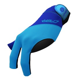 CPBA Professional Billiards Glove (Sky/Tour Blue, X-Small, Left hand Open Finger)