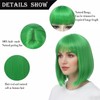 YOROSTAR Green Straight Bob Wig With Bangs - Short Green