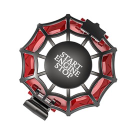 ARKOSKNIGHT Universal Car Push Button Cover - Protective, Anti-Scratch Ignition Decor for Engine Start/Stop Button - Press & Protect Your Push-to-Start Button with This Durable Cover(Cobweb Red)