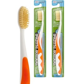 Mouthwatchers Floss Cerdas Plateadas Cepillo de Dientes para Adulto, 2 unidades, Naranja