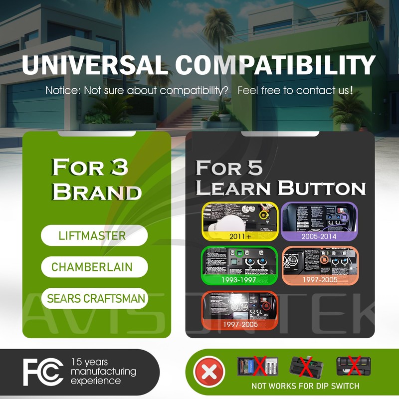 1Pack - Universal LiftMaster 878MAX Garage Door Opener Keypad (1993-Present)