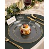Nervure 100PCS Clear Gold Plastic Plates,Gold Disposable Plates Heavy Duty,Frosted
