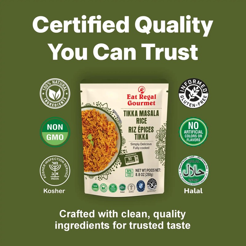 Eat Regal Ready to Eat Tikka Masala Rice, 8g Protein