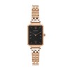 Carlheim Women's Watches Mila Petite Square 2620, Black, Rose Gold,