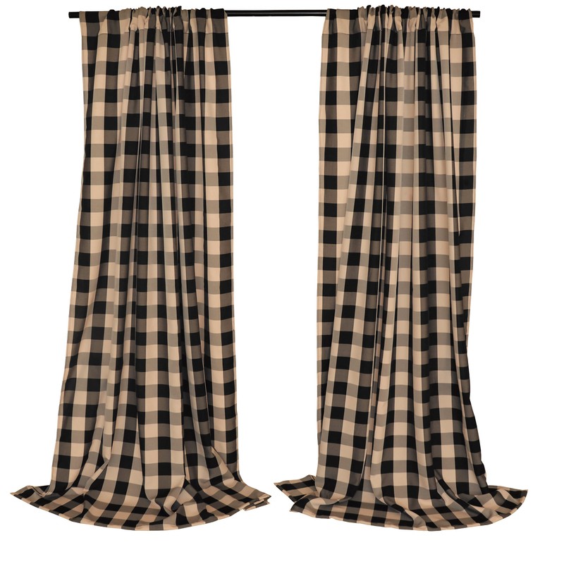 lovemyfabric Big Buffalo 2 Inch Checkered 100% Polyester Curtain Window