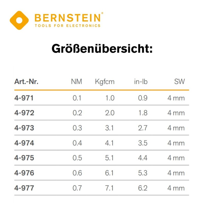 BERNSTEIN TORQUEline Torque Adapter 0.7 Nm for C4 Bits (4