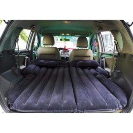 Onirii Inflatable SUV Air Mattress Thickened Flocking Inflatable Car Camping Travel Air Mattress with 2 Pillows & Air Pump,Portable Car Sleeping Bed for SUV|MPV|Minivan