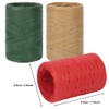 Raffia Ribbon, 3 Rolls 300 Meters Red Green Natural Christmas
