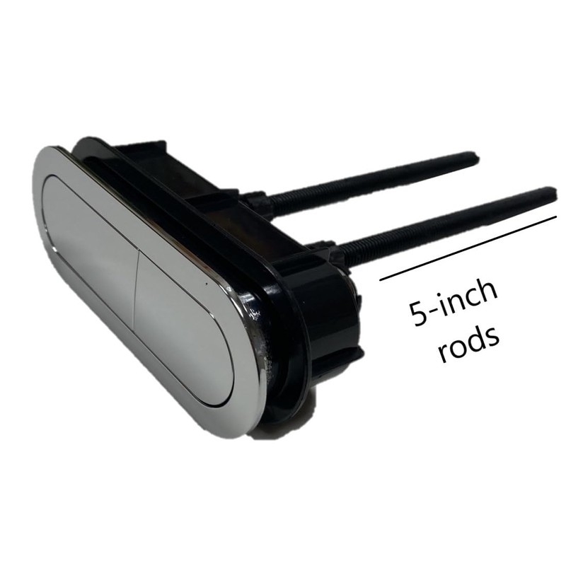 Chrome Oval Dual Flush Button (4.5-inch X 1.5-inch) (5-inch rods)