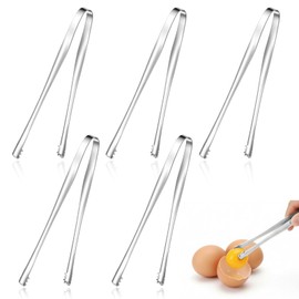 5 Pcs Egg Chalaza Removal Tools, Toothed Design Eggshell Fragment Remover Tool, Stainless Steel Membrane Handler for Kitchen Baking Cooking Pastry Chefs (Silver)