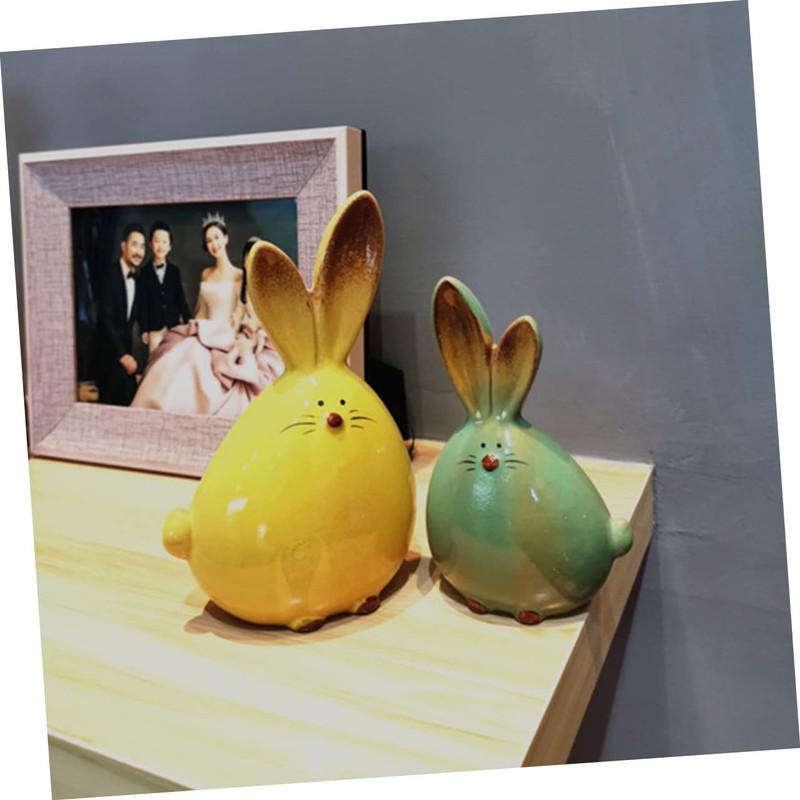 Zerodeko 2pcs Ceramic Ear Figurines for Home Office Decoration Cute