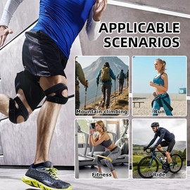 Rodilleras Deportivas 2 Piezas con Estabilizadores Laterales y Almohadillas de Gel para Rótula,para Desgarro de Menisco, Dolor de Artritis,Recuperación de Lesiones,Running y Ejercicio (Gris, S/M)