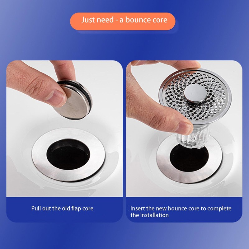 Universal Bathroom Sink Plug, Pop-up Bathroom Sink Strainer, Anti-Clogging Sieve