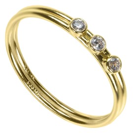 uGems 14kt Gold Filled 3 White 3mm CZ Stacking Rings Size 7