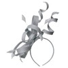 Swirl Loop Sinamay Headband Fascinator For Women Wedding Ascot Races[Silver]