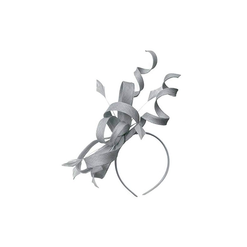 Swirl Loop Sinamay Headband Fascinator For Women Wedding Ascot Races[Silver]