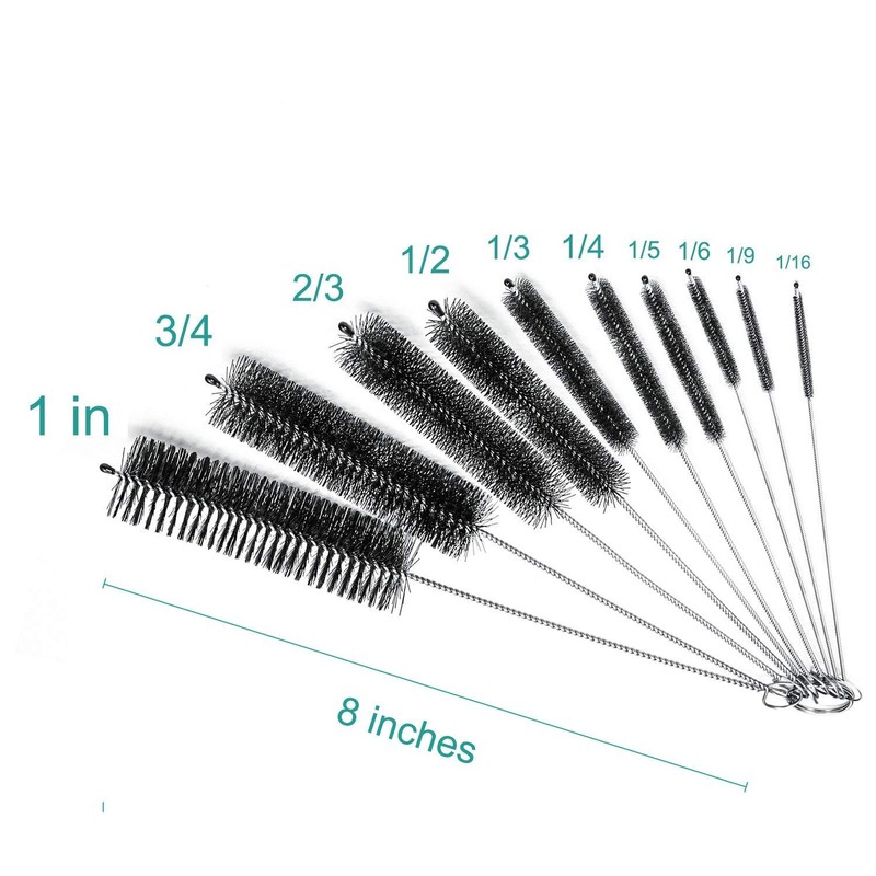 Onwon 10 Pcs Nylon Tube Brush Set Pipe Cleaning Nylon