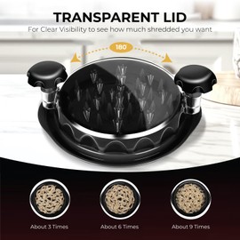 LUXARC Chicken Shredder Tool Twist Large – Meat Shredder with Cleaning Brush, Tong & Fork | BPA-Free Chicken Breast Shredder | Anti-Slip Grip, Ergonomic Handle | Ideal for Chicken, Pork, Beef