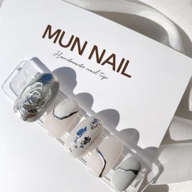 MunNail Silver Drawing Nail Tips - Mediaval / MunNail 실버드로잉 네일팁 - 미디오벌