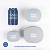BLUE GINKGO Nesting Silicone Containers - Set of 3 Hard-Shell