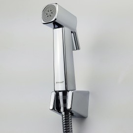 Eurolife Handheld Toilet Bidet Sprayer for Toilet, Lockable Push Button with Bidet Hose for Feminine Wash, Cloth Diaper for Baby Wash, ABS Material with Chrome Plated, Shiny Color