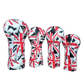 Pom Sports Golf Head Covers Club Head Covers Wood Cover Driver Stylish Design with Interchangeable Number Tags (English)