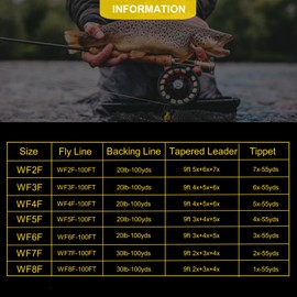 Maxcatch Fly Fishing Line Combo Kit, Weight Forward Floating Line with Two Welded Loops, Backing Line, Tapered Leader and Tippet (Fluo Yellow, WF6F-100FT)